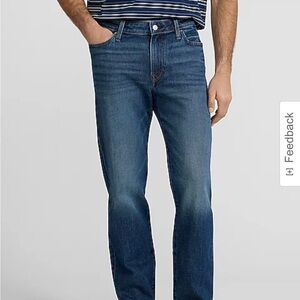 Men’s Express slim straight ultrahyper stretch dark wash jeans